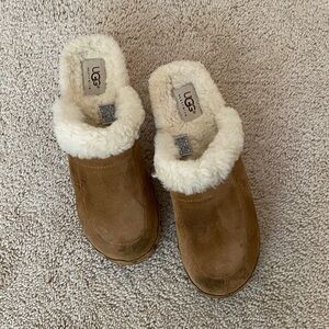 UGG Brown Shearling Lined Mules